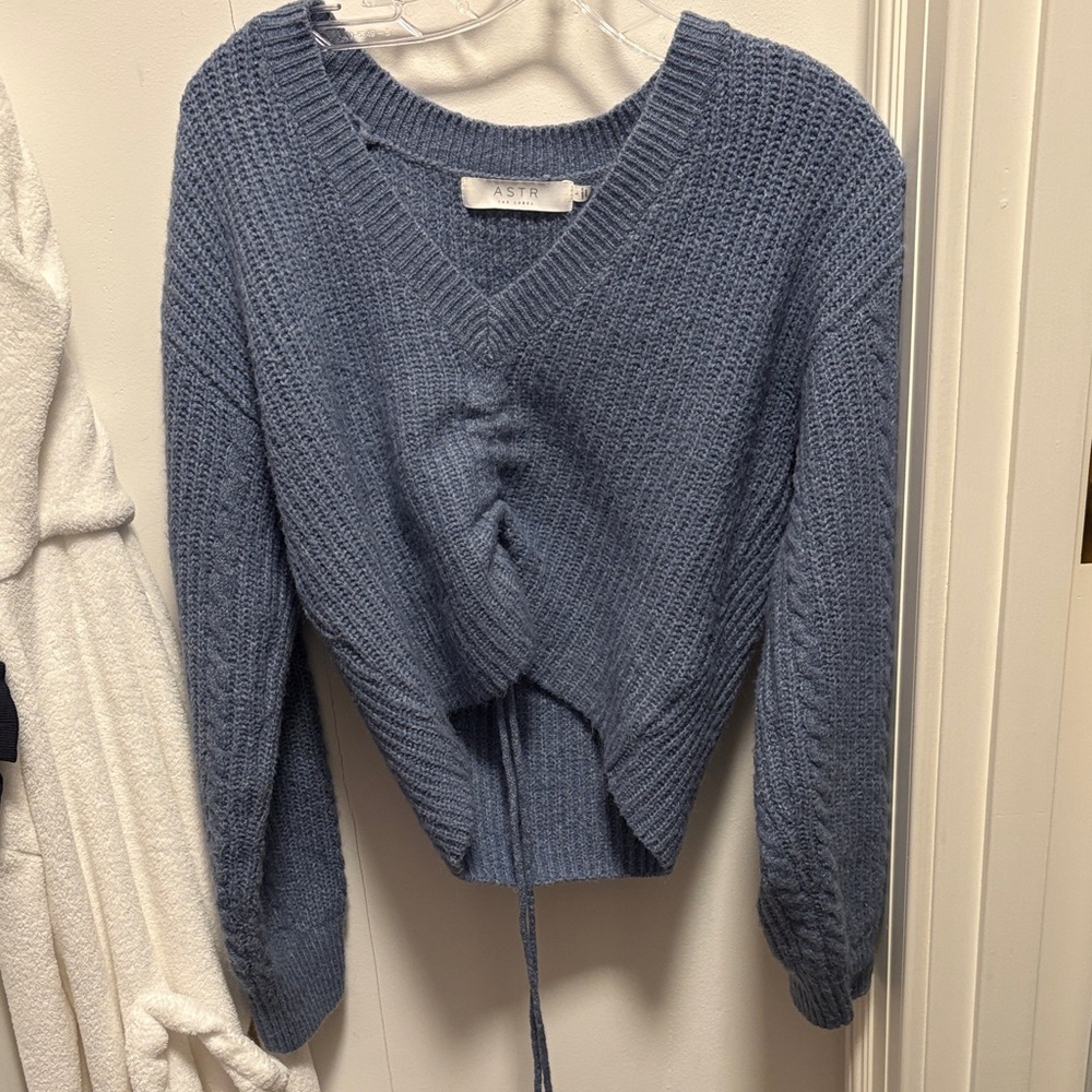 Astr Blue V-Neck Sweater